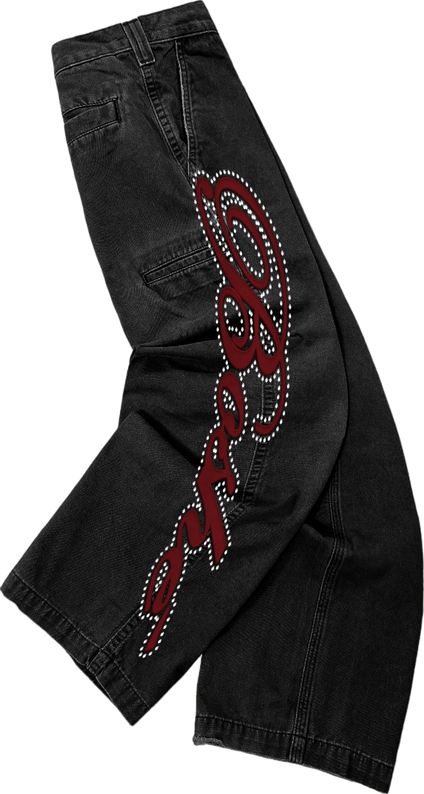 Black washed jeans